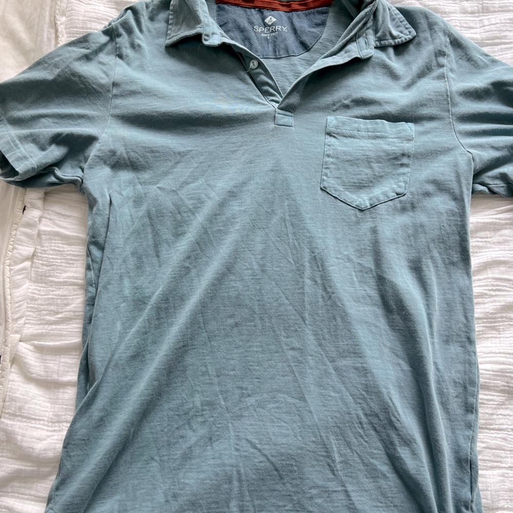Sperry teal button up